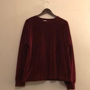 Maroon Velvet Sweatshirt